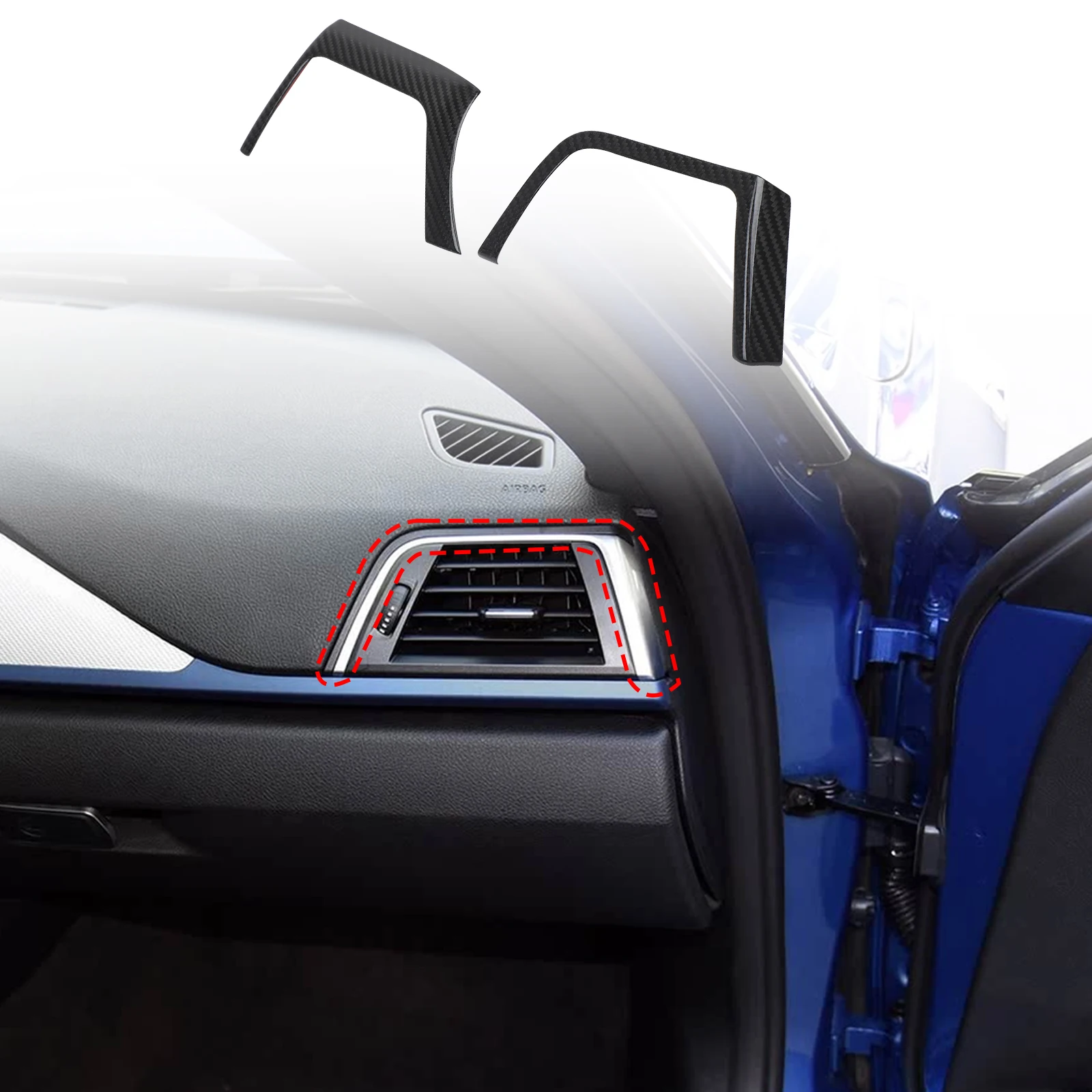 

Car Side Air Outlet Decorative Frame Sticker Carbon Fiber Cover Trim For 2013-2019 BMW 3 4 Series F30 F32 Car Accessories