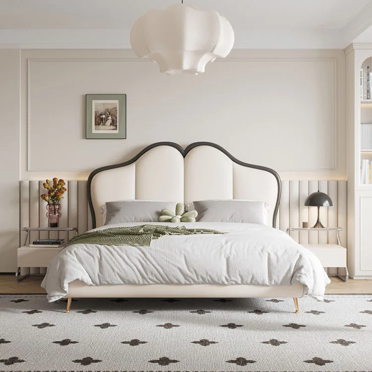 French cream wind 1.5 meters girl bed simple butterfly bed master bedroom double bed