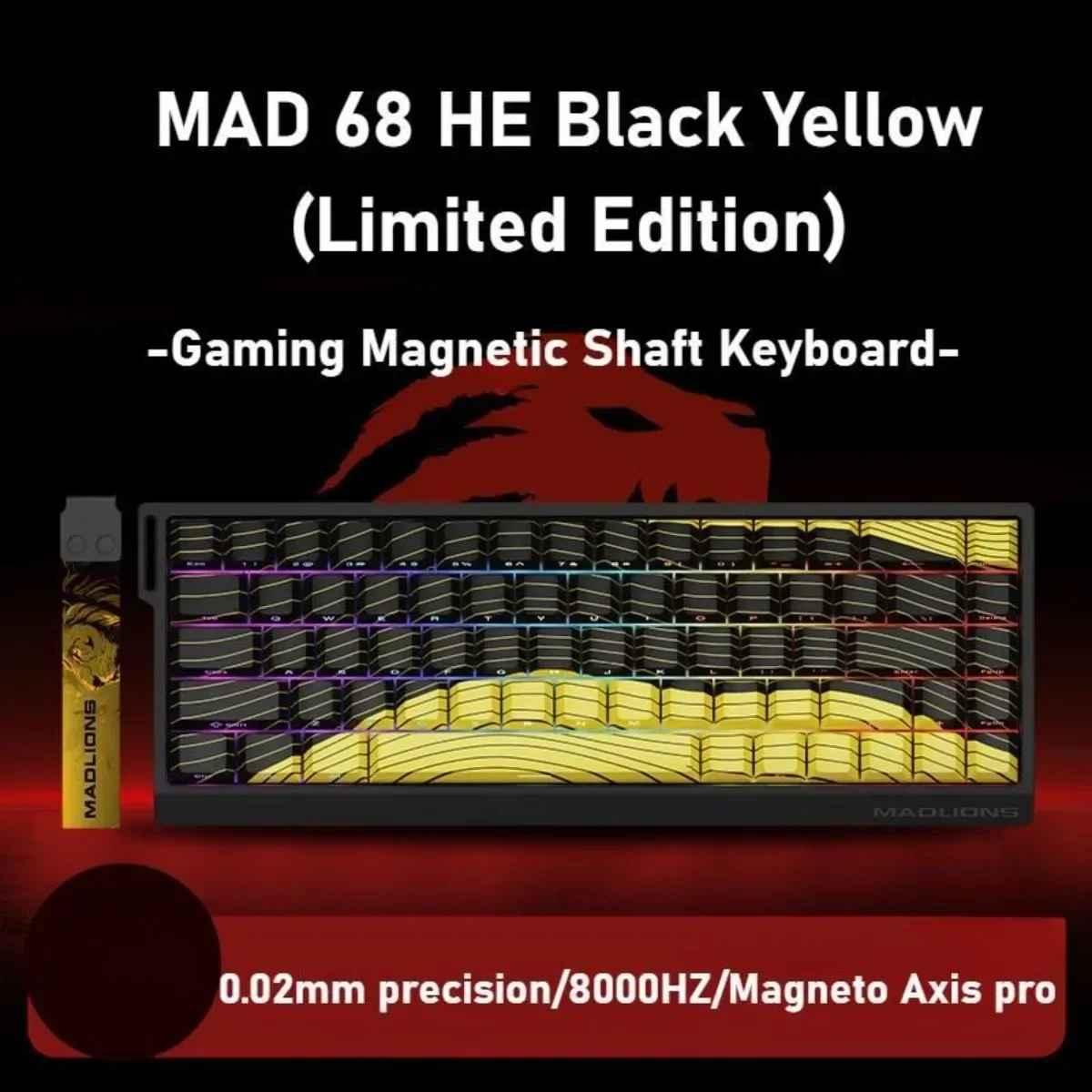 MADLIONS MAD60/68 HE Magnetic Shaft Gaming Keyboard Wired 61/68 Keys Low Latency All Keys Hot Swap for Gaming