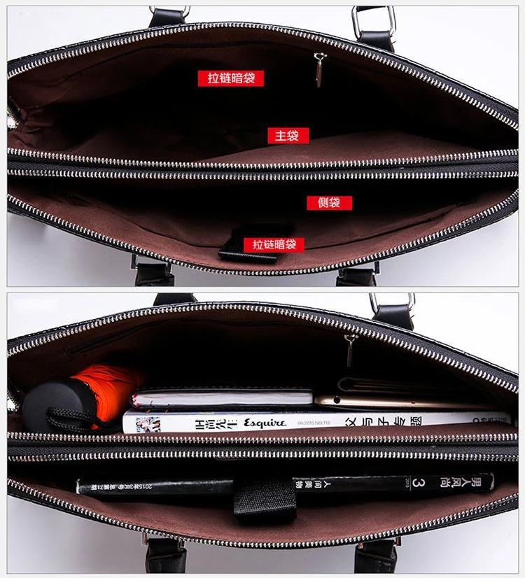 2023 New Luxury Alligator Leather Business Men's Briefcase Male Briefcase Shoulder Bag Men Messenger Laptop Computer Bag 2 Pcs