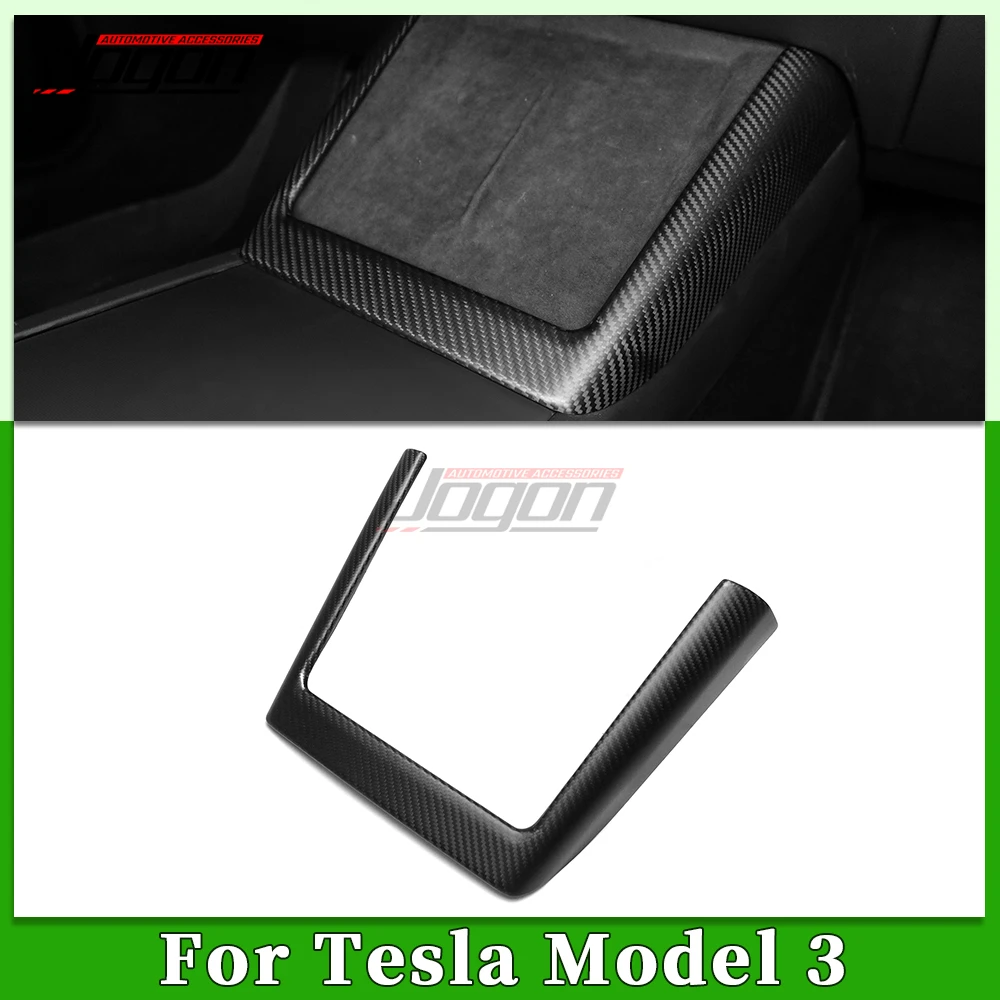 Mate Carbon Car Central Wireless Charger Armrest Box Side Panel Sticker Phone Charging Pad Cover Trim For Tesla Model 3 2024