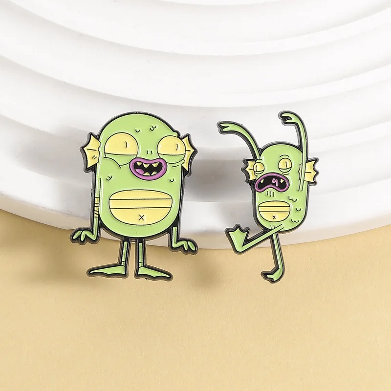 Animal Brooches Cartoon Ugly-cute Fishman Metal Badges Small Gifts Wholesale Backpack Accessories Brooch Hat Pins for Clothes