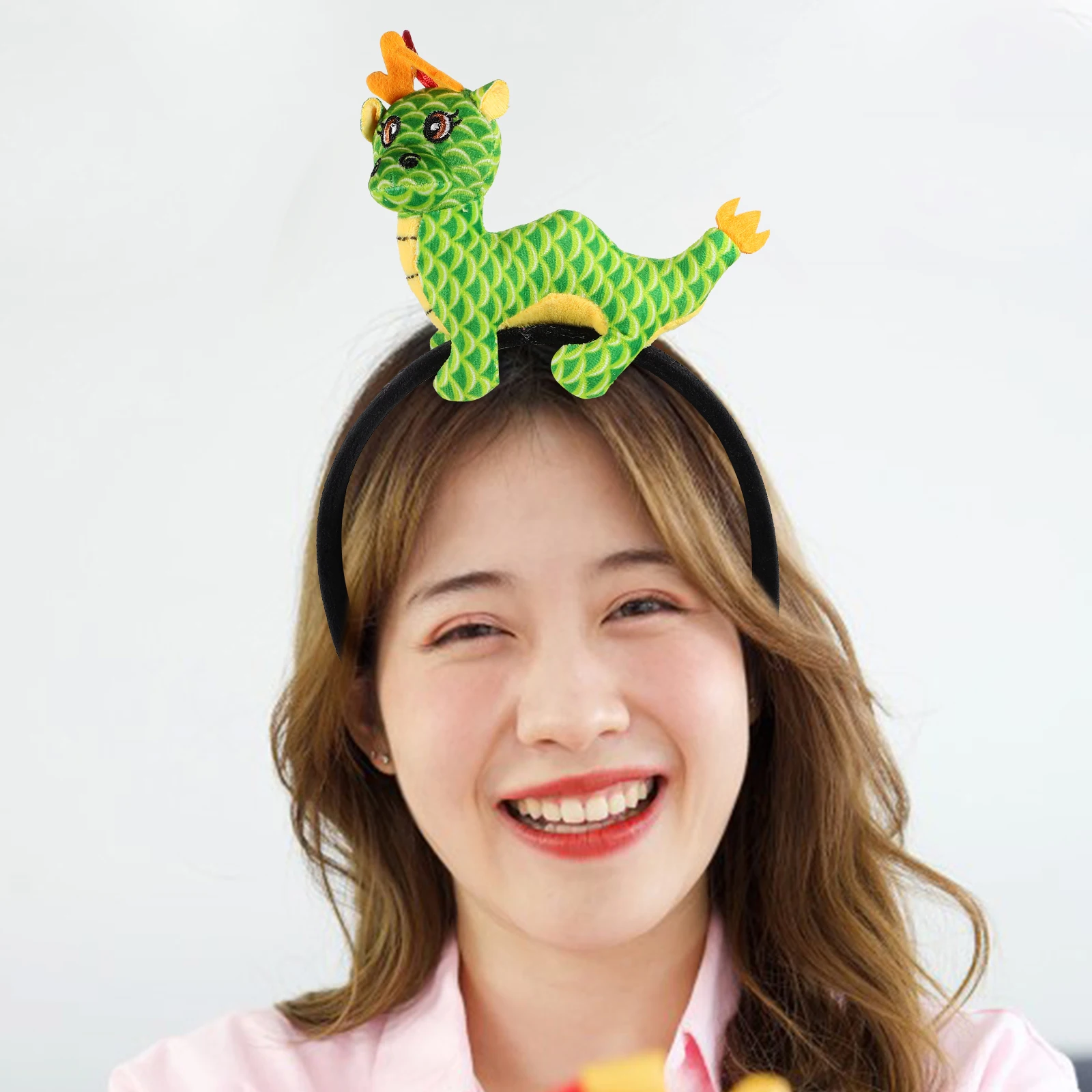 

Dragon Headband for Adults New Year Party Accessories Holiday Hairband Stable Materials Practical Trendy Face Washing Headpiece