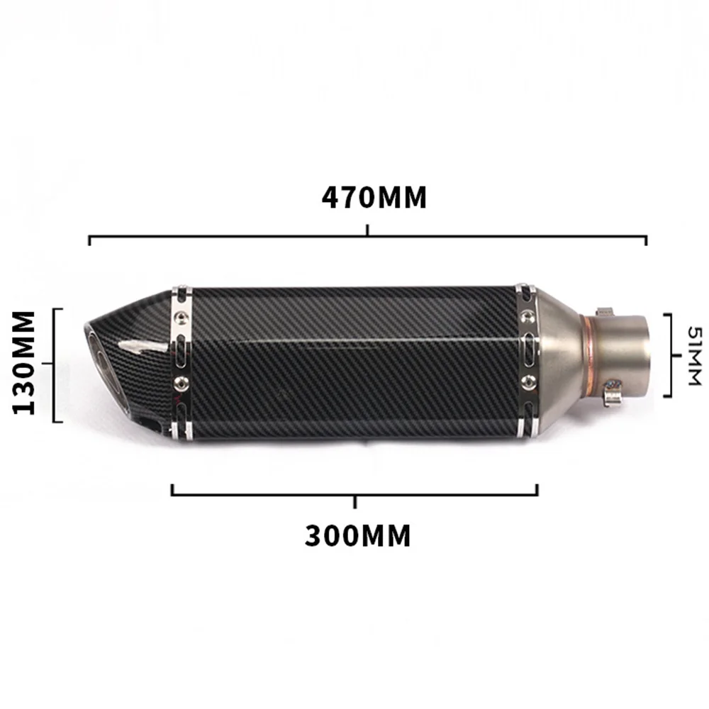 38-51mm Universal 310/370/470/570mm silenciador de escape moto High - Efficiency Escape Motorcycle Exhaust Muffler