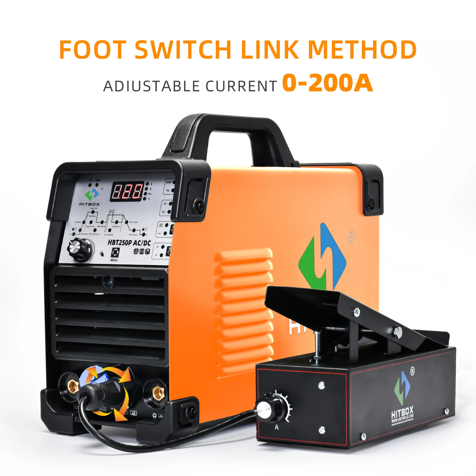 Imagem -06 - Hitbox-pedal para Soldagem Tig Pinos 1k 10k Painel de Controle 3m Compatível com Hitbox Hbt250p ac dc