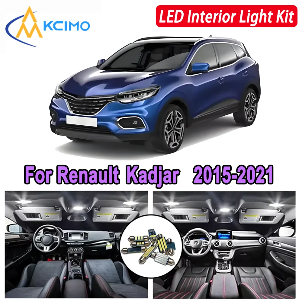 

Kcimo LED For Renault Kadjar (2015-2021) Premium Bright LED Interior Dome Map Trunk Light Kit Car Led Lamps New Car LED Lights