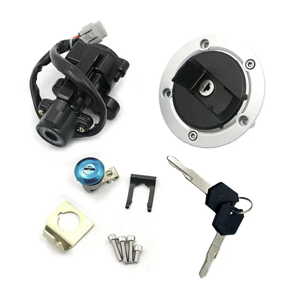

Black Aluminum Motorcycle Ignition Lock Fuel Gas Cap Seat Key Set for Suzuki GSXR600 750 K5 K6 K7 K8 K9