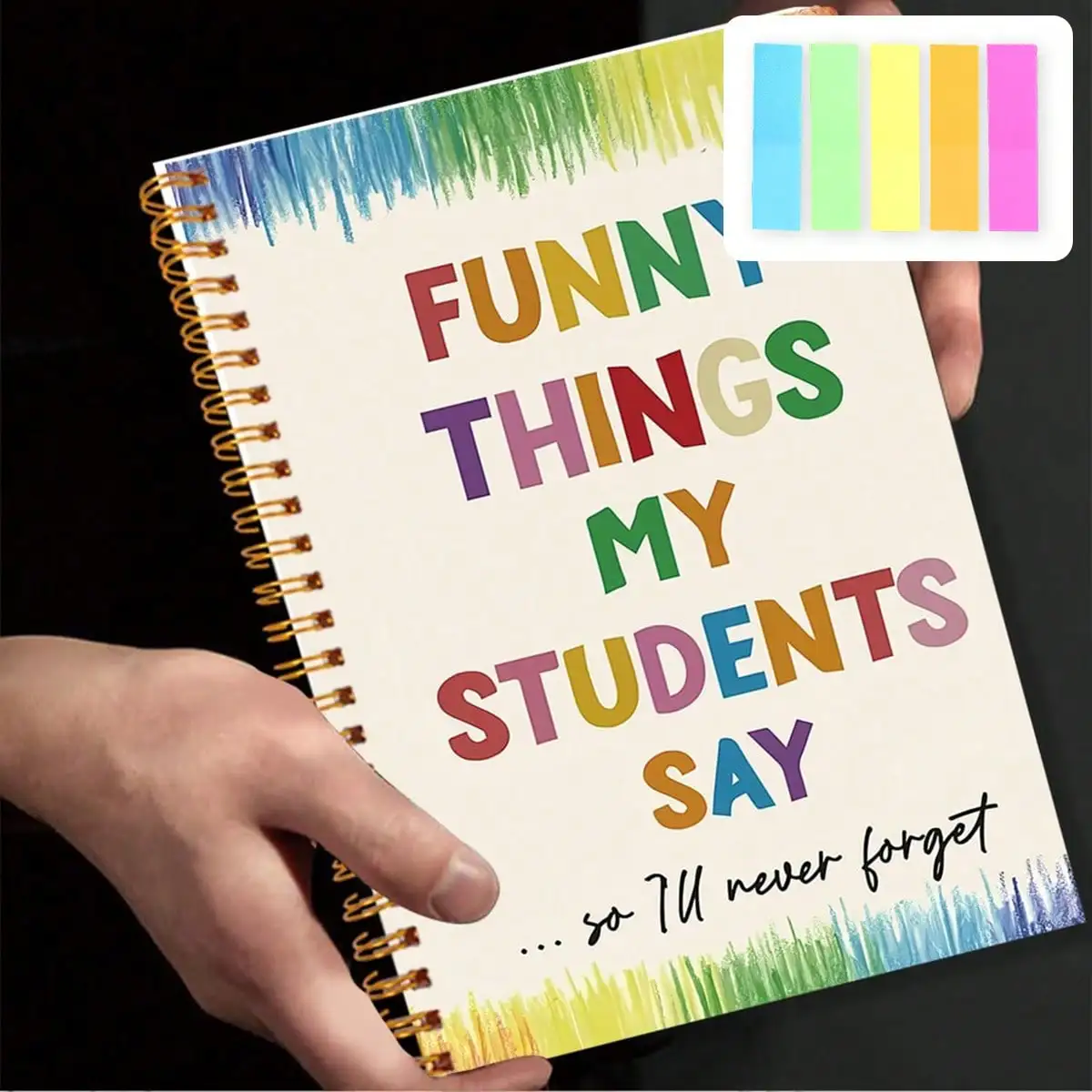 

A5 Spiral Notebook – "Interesting Things My Students Said" Teacher Diary with Sticky Notes