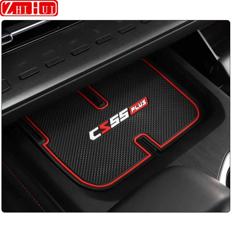 

For Changan CS55PLUS Restyling CS55 Plus 2024 2023 Car Non-Slip Mat Door Groove Pad Rubber Gate Slot Cup Cushion Accessories