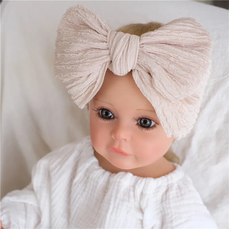 

Cotton Ribbed Knit Headband Baby Large Adjustable Knotbow Turban Newborn Head Wrap Girls Strecth Headbands Children Kids Heawear