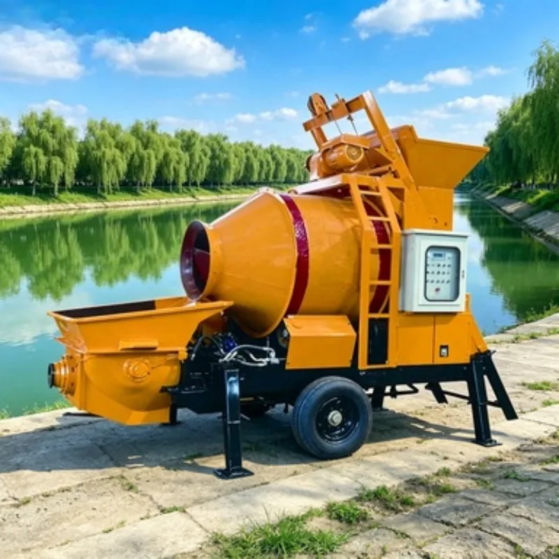 Small Project Concrete Pump Electric Concrete Mixer Pump Portable Concrete Pump 12m3h for Building Construction Site Use