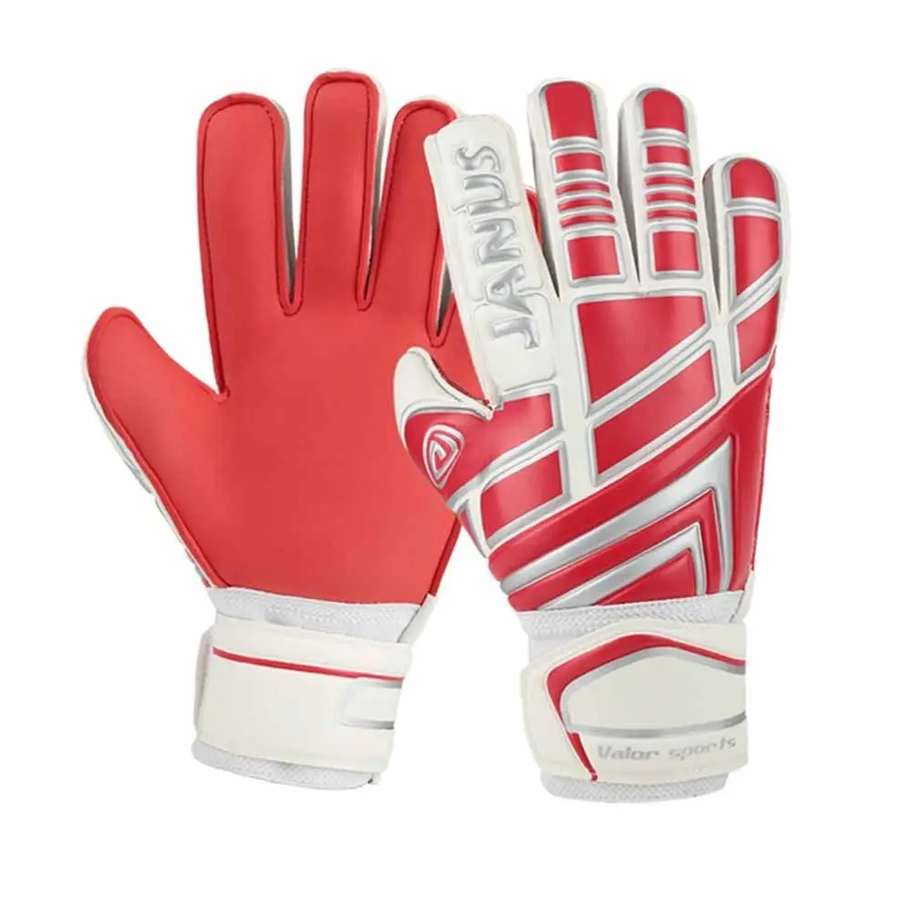 指保護ゴールキーパーグローブ、滑り止めラテックスサッカーグローブ、ハンドガードpuフットボールゴールキーパーグローブ、カラフル、大人、若者、子供