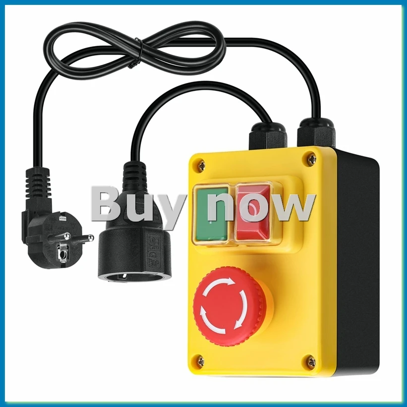 

220V Single-Phase Safety Switch with Emergency Stop, Ideal for Milling Tables & Electrical Devices Eu Plug-A56M