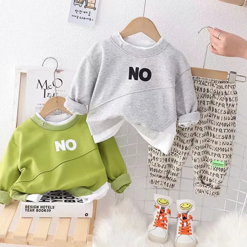 New Spring Autumn Baby Girls Clothes Suit Children Boys Fashion T-Shirt Pants 2Pcs/Sets Kids Tracksuits Toddler Casual Costume