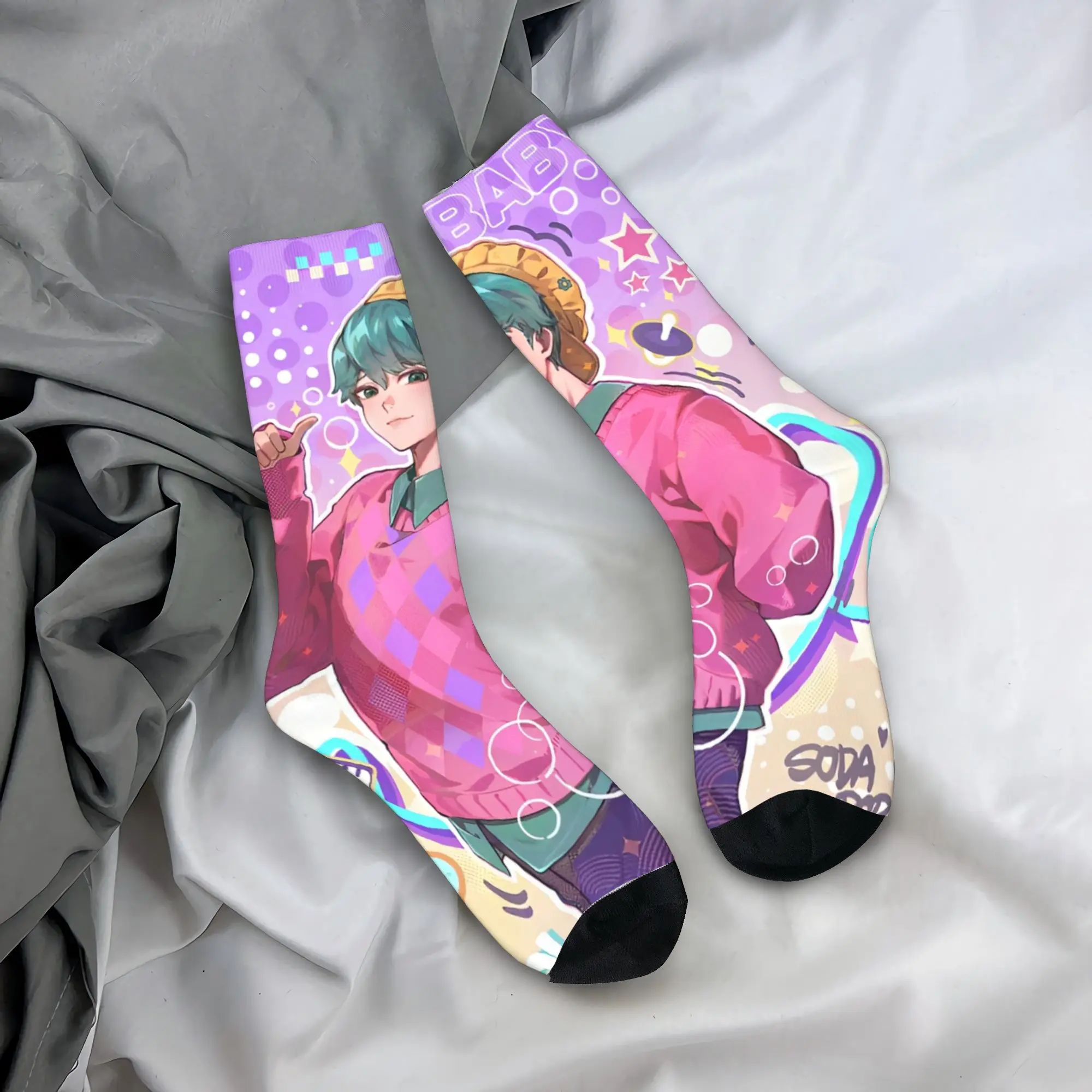 Saja Boys Kpop Demon Hunter ถุงเท้ารูปแบบถุงน่อง Anti SLIP ผู้หญิงผู้ชายถุงเท้าฤดูใบไม้ร่วง VINTAGE วิ่งกีฬาถุงเท้า