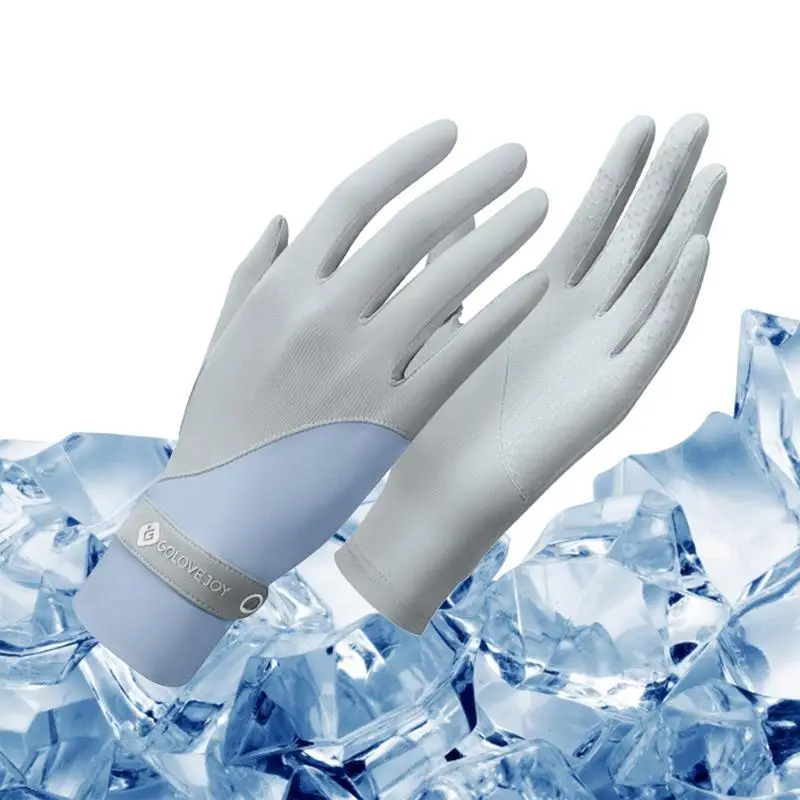 SPF Gloves Ice Feeling Breathable Sunscreen Gloves For Women Sunscreen Gloves Thin Gloves For Driving Riding Hiking Paddling