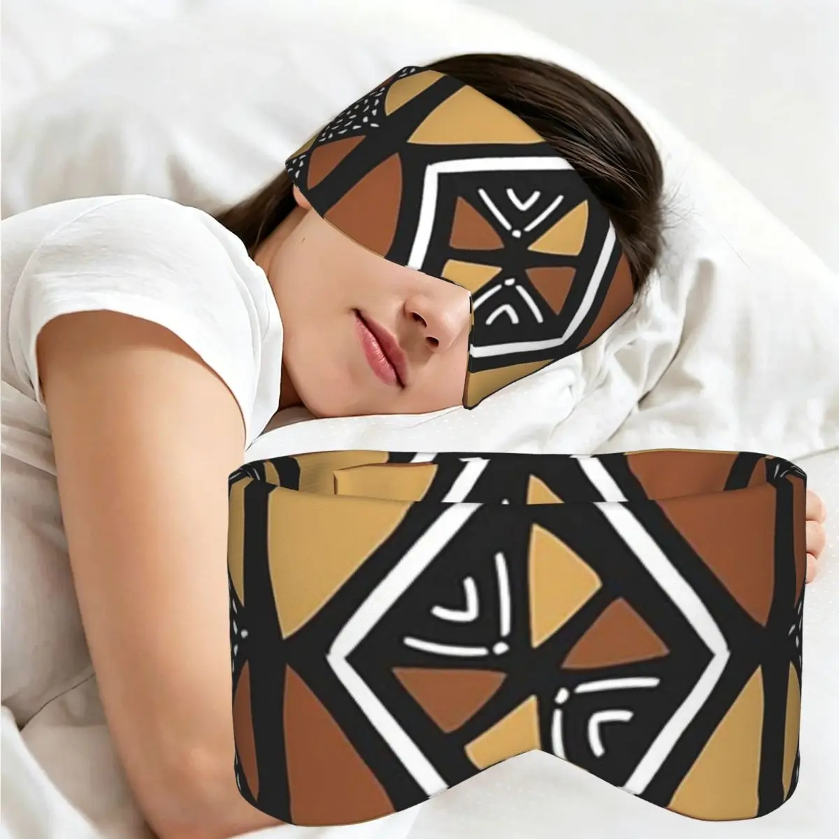 African Mud Cloth Mali sleep eye mask Light Blocking Portable Eye Cover for Girls Boys Travel Party Gift Eyeshade eyepatch