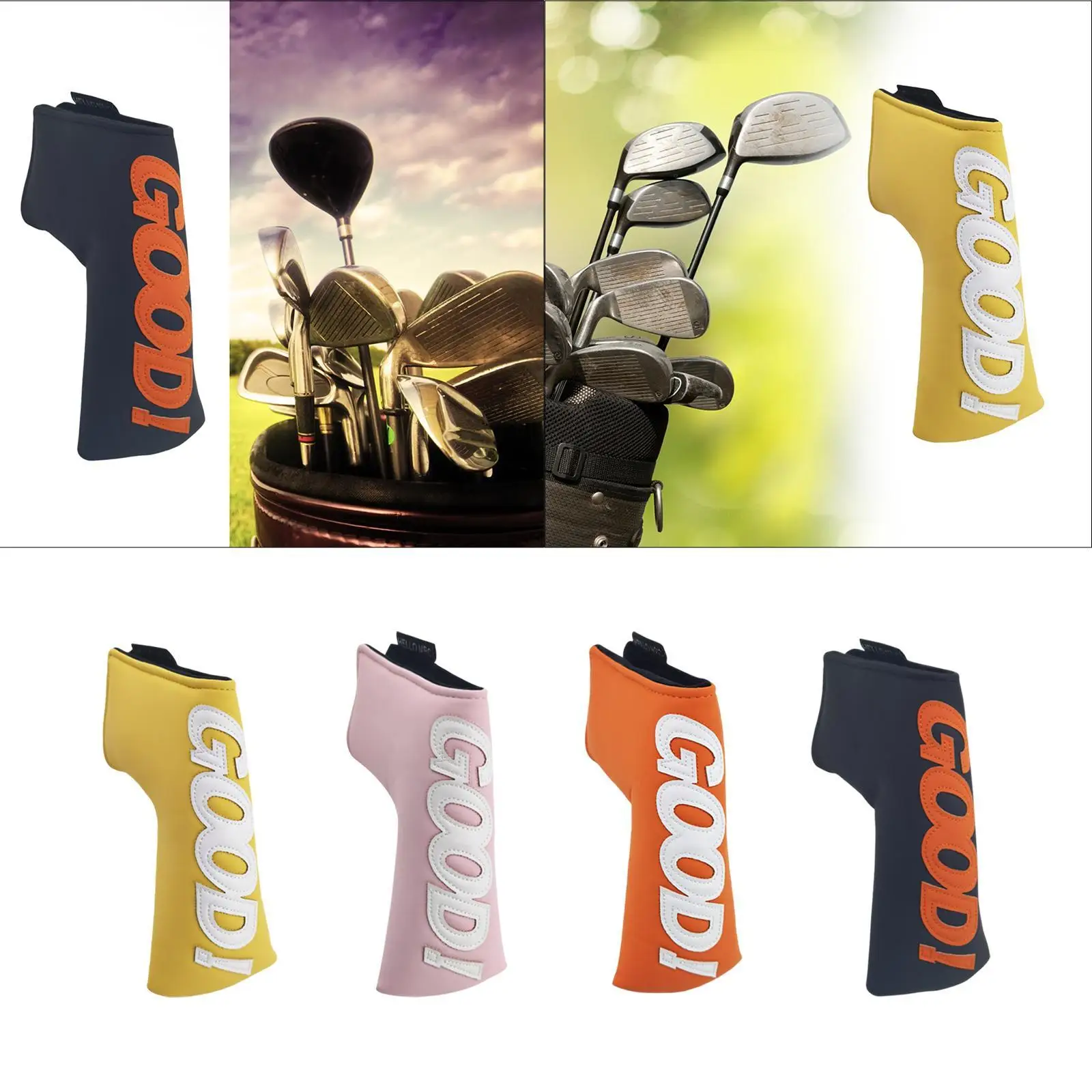 Golf Blade Putter Head Cover Golf Headcover Wear Resistant Long Neck Club Protective Case Protective Sleeve for Golf Training