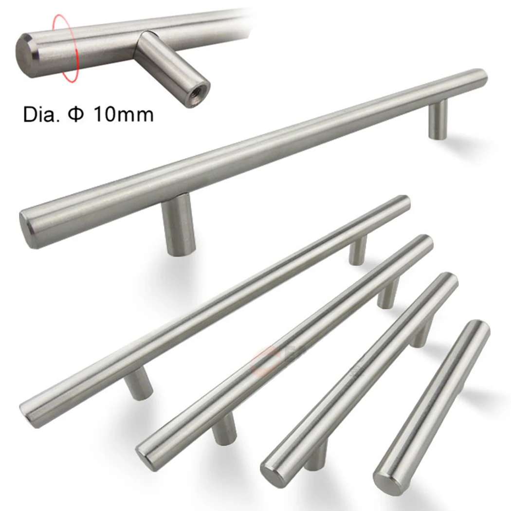 

2~14Inches Stainless Steel Gold T-type Drawer Cabinet Wardrobe Door Pull Handle Fits For Cabinet Doors, Drawers Door Hardware