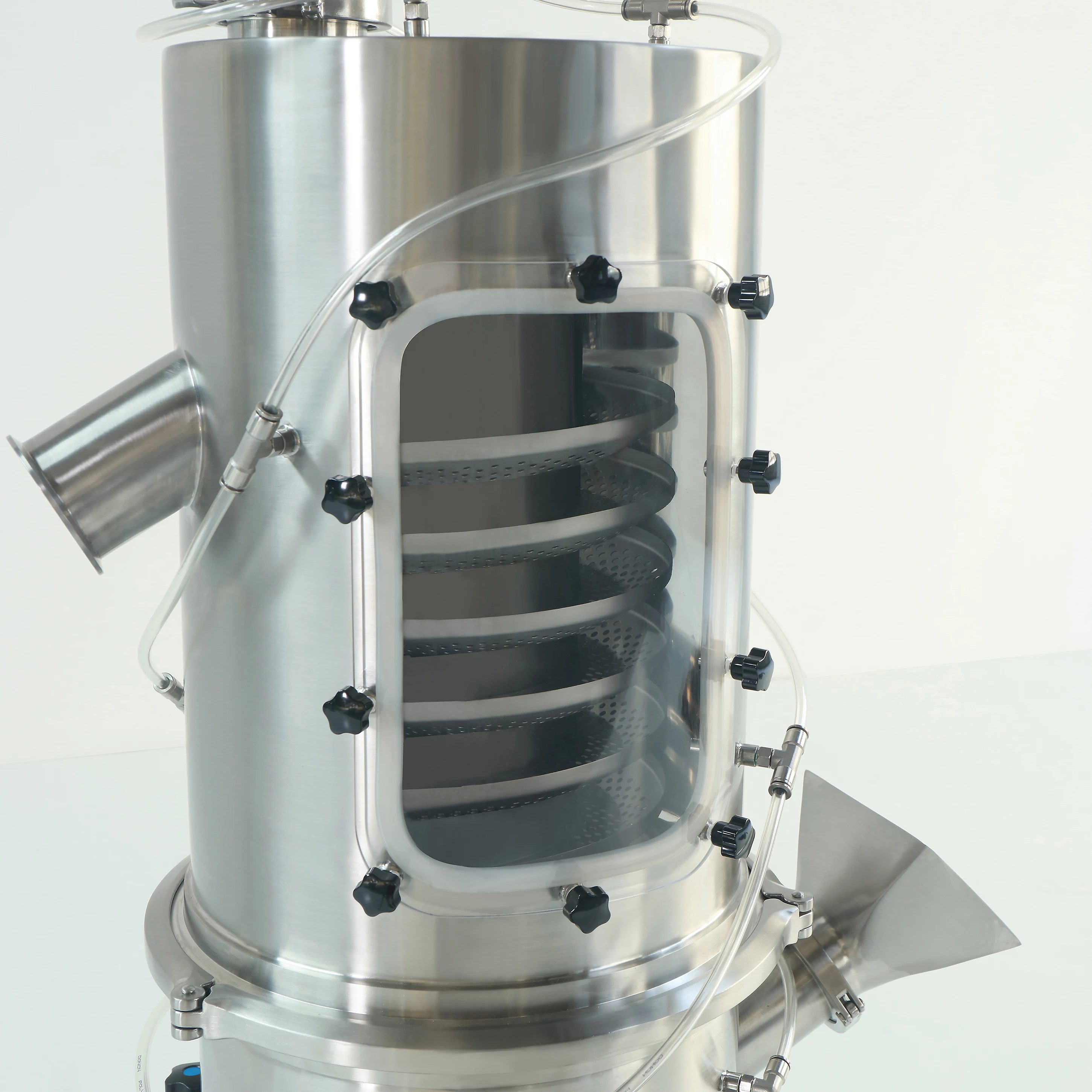 Tablets Dust Removal And Powder Removal Equipment Airtight Tablet Deduster Upward Rotating Screening Machine