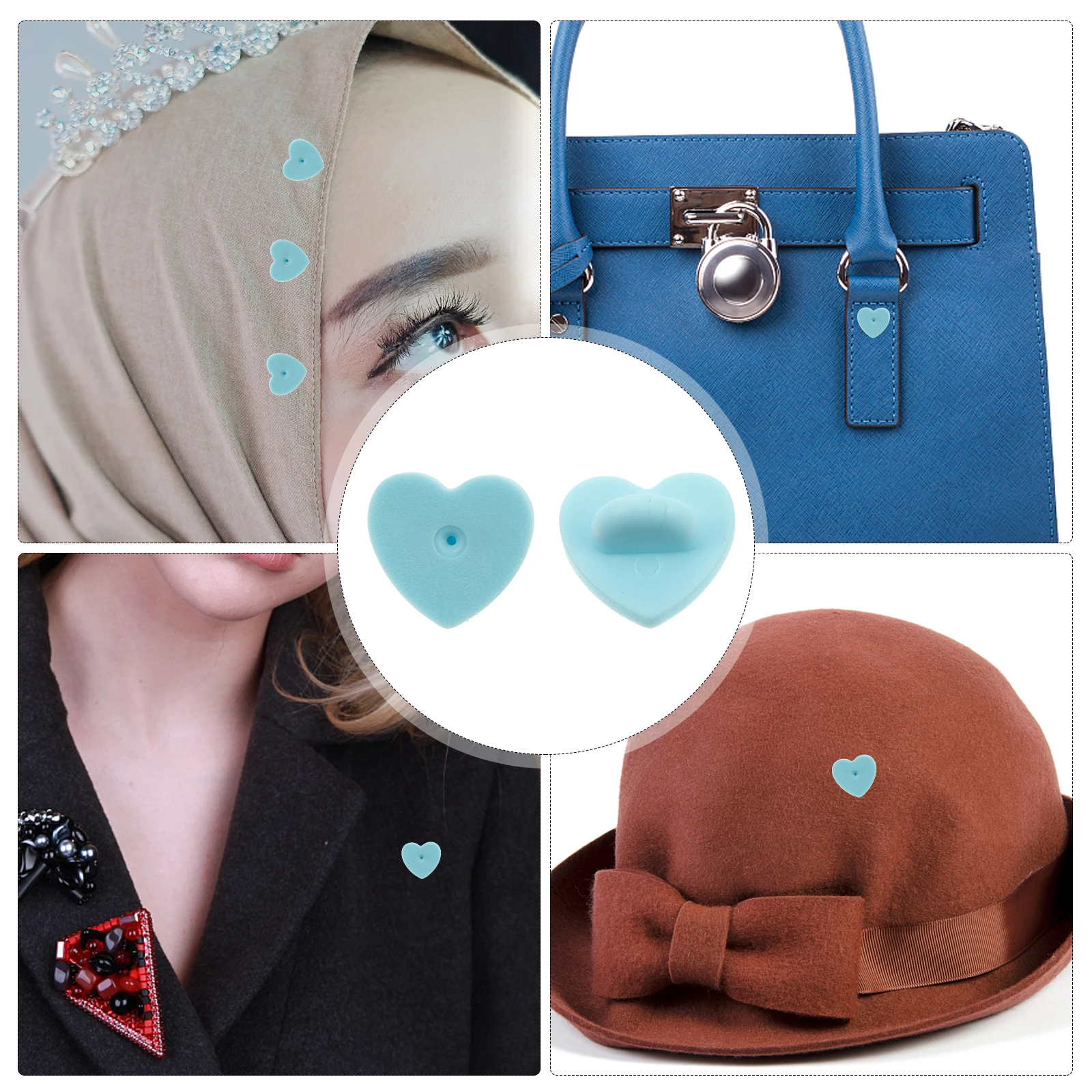 

Heart Shape Rubber Pin Backs Easy Install Brooch Clasps For Badges Lapel Pins Jewelry Diy Crafts Replacement Service Bars