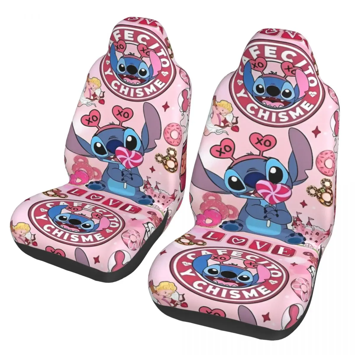 

Kawaii Stitchs Universal Car Seat Cover Four Seasons Travel Cute Cartoon Koala Car Seat Covers Fiber Hunting