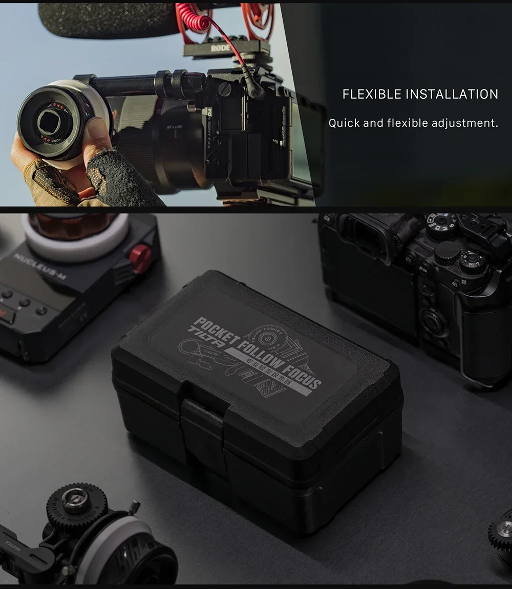 TILTA FF-T07 Mini Pocket Follow Focus 2.0 Zoom Control System for DSLR Sony A7M4 A7S3 FX3 FX30 C70 R5C GH6 BMPCC 46K Camera Cage