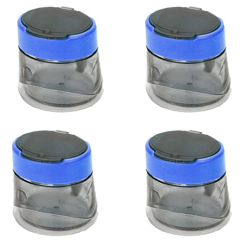 4 Pcs Sharpener, Sharpener For Students, Manual Sharpener, Double Hole Sharpen, Triangular Pencil Sharpener, Blue