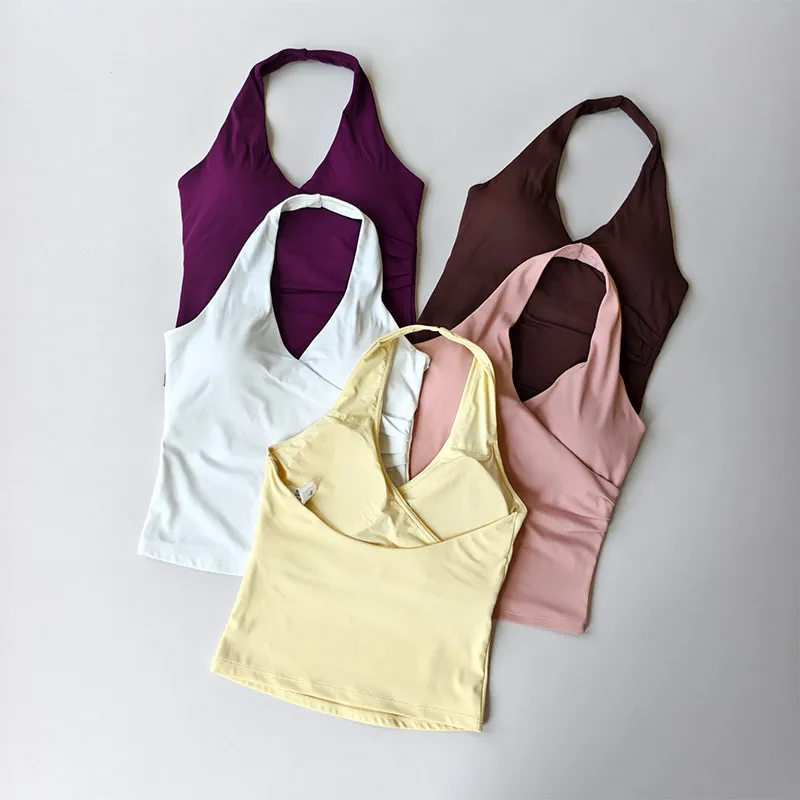 Damen 2026 Neckholder Yoga-BHs Weste Atmungsaktiver Sport-BH Fitness-BH Pilates-Top Beauty-Back Yoga-Workout-Tanktop – Detail 3