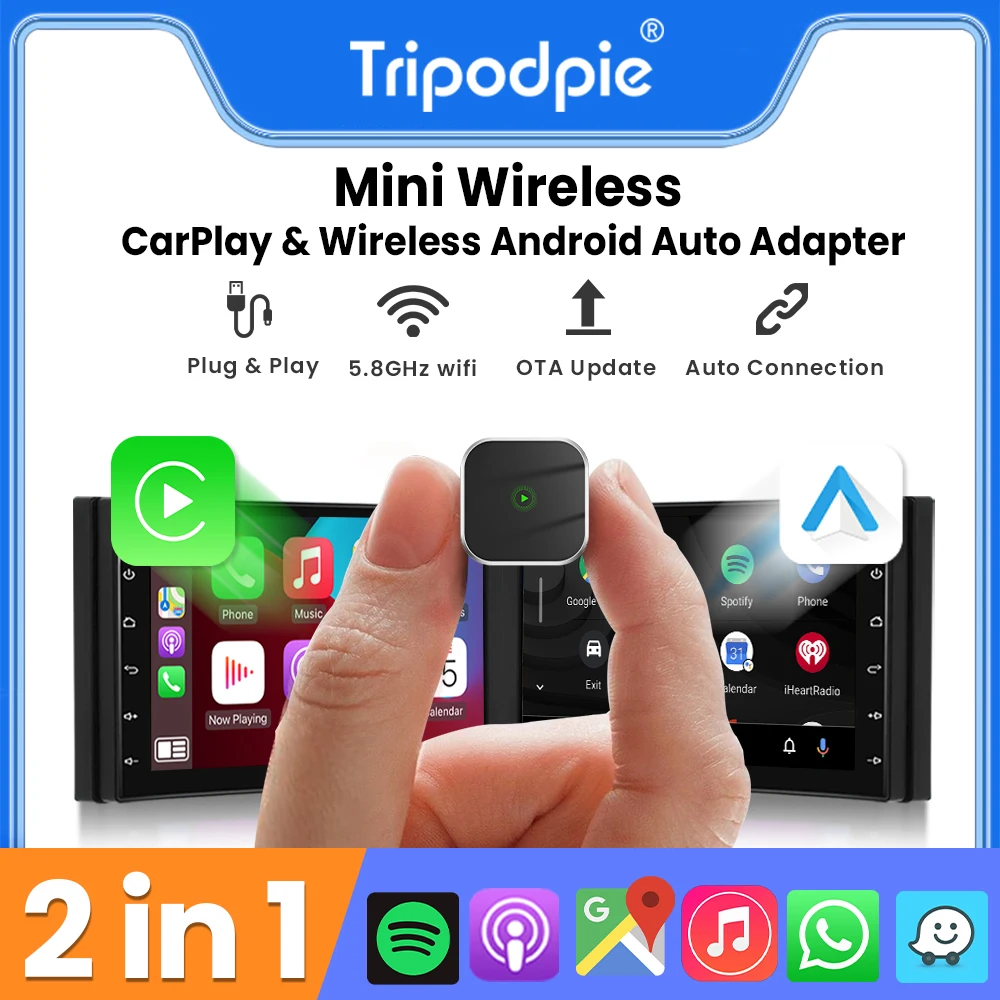 CarPlay Android Auto Wireless Adapter Plug Und Play Bluetooth WiFi Auto Verbindung Für Kia Jeep Audi Volvo Peugeot Opel Renault