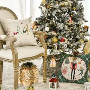 Frohe Weihnachten Break Green Bieting Kissen Cover, Winter Holiday Party Kissenbedeckung Dekoration für Sofa 60x60 10 Hauptverkaufskissen 60x60 - №10