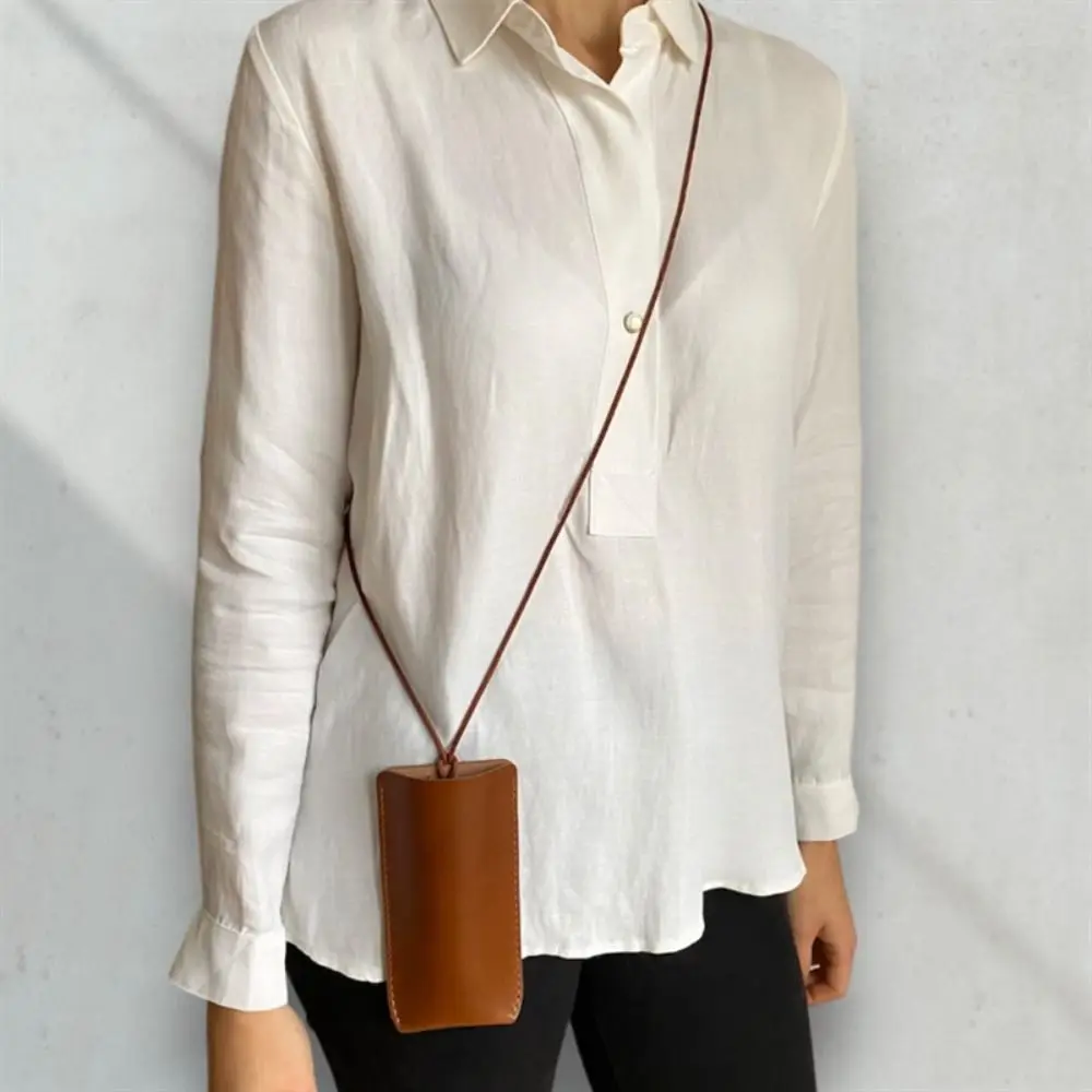 بو الجلود النظارات الشمسية حقيبة التخزين قابل للتعديل حبل سلسلة متعددة الوظائف النظارات الشمسية الحقيبة معلقة الحبل النظارات الشمسية #5