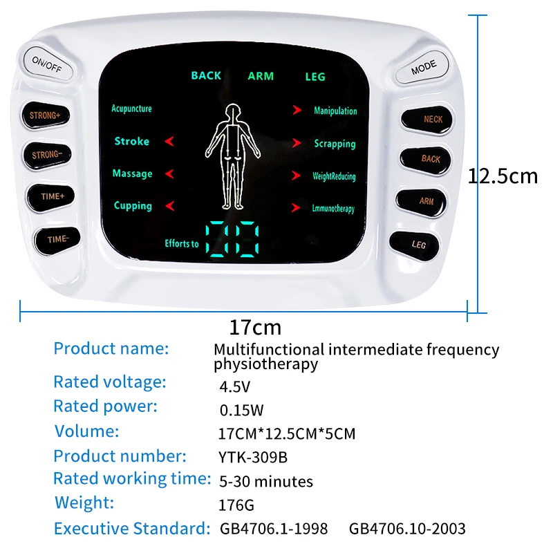 Tens Acupuncture EMS Physiotherapy Muscle Machine Stimulator Multifunctional Body Massager Low Frequency Therapy Massage Device