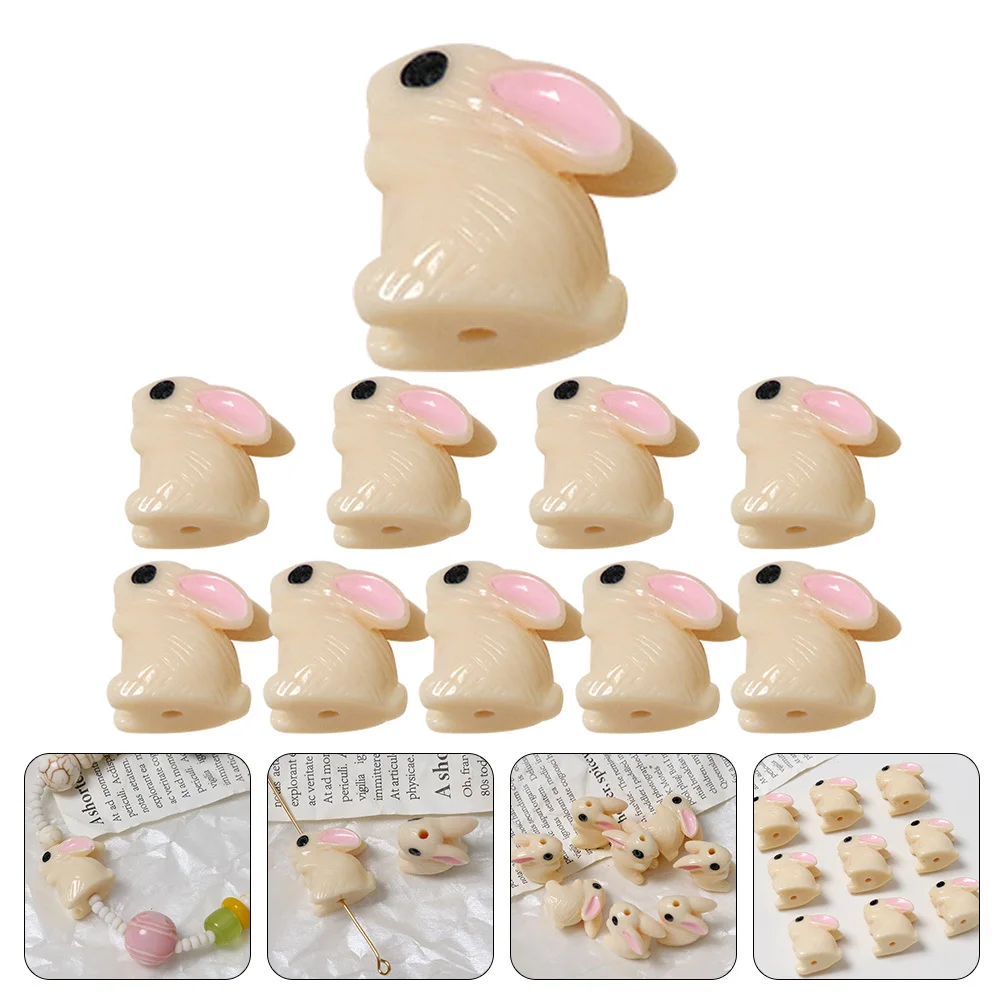 

10Pcs Rabbit Earring Beads Resin Bunny Charms DIY Jewelry Accessories Necklace Bracelet Decoration Rabbit Earring Beads