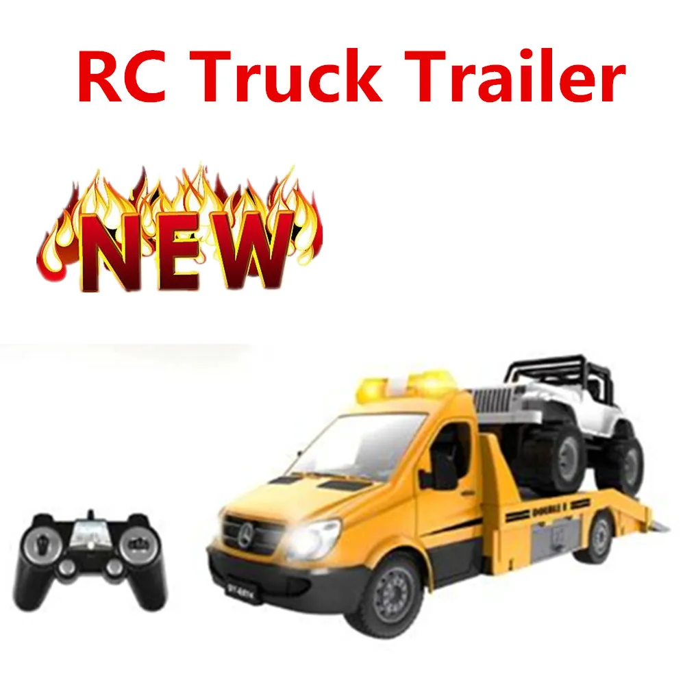 1/18 Scale RC  Trailer Radio Controlled Car  Obstacle Clearing Vehicle  Semi-Trailer Engineering Tractor Rechargeable Toy Model