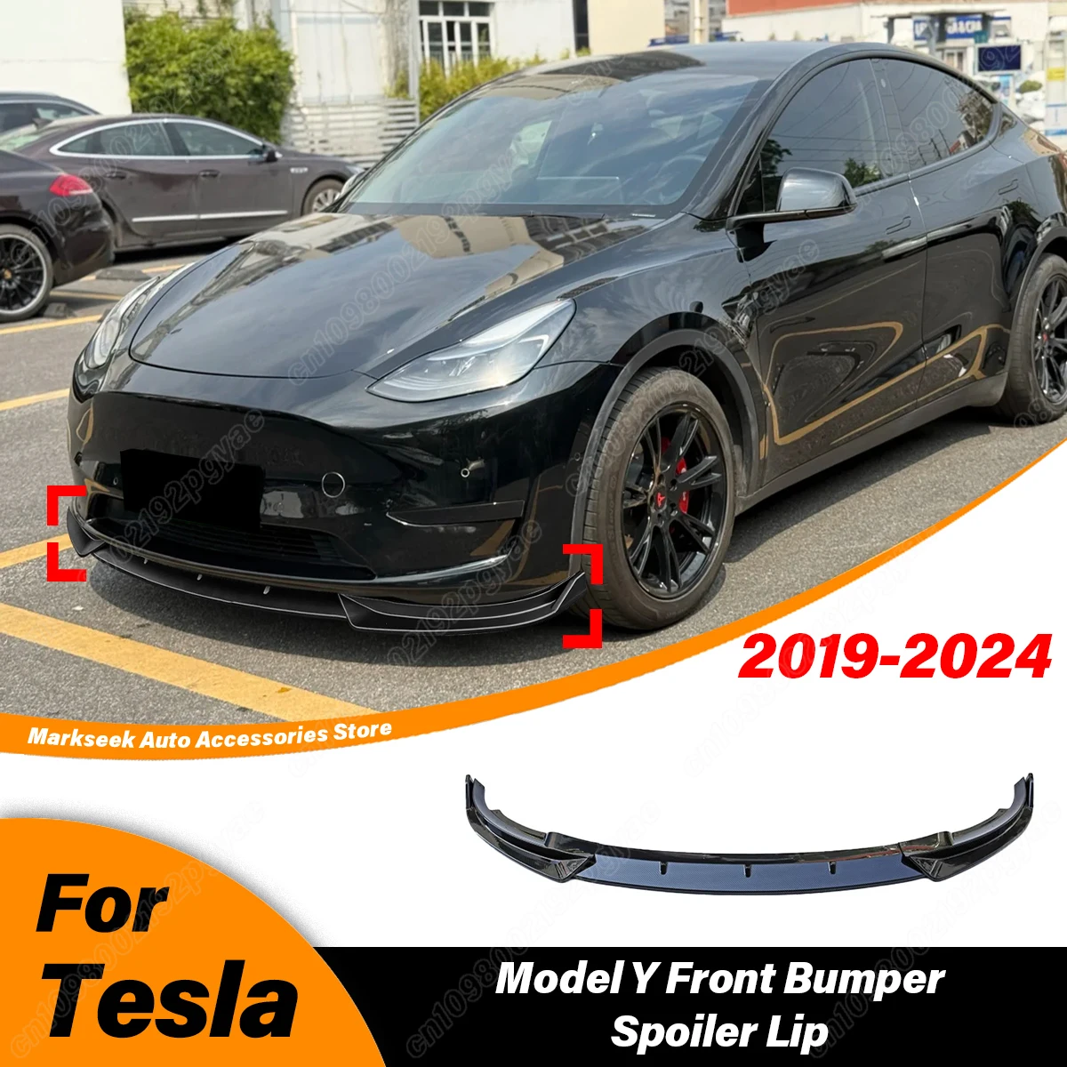 For Tesla Model Y 2019 2020 2021 2022 2023 2024 Automobile Front Bumper Splash Lip Splitter Lip Sports Splitter Body Decor Kit