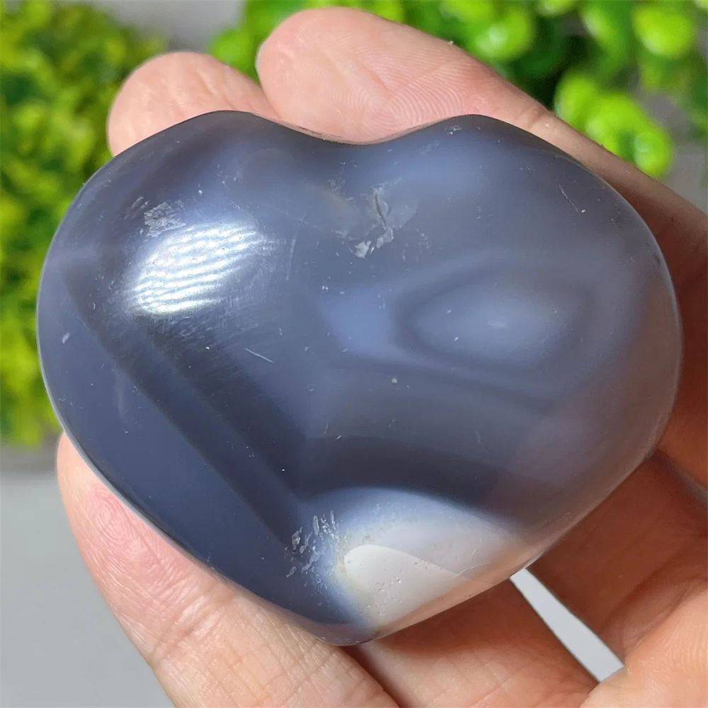 Orca Agate Heart Palm Stone Quartz Crystal Natural  Minerals Energy Feng Shui Healing Living Spiritual Reiki Home Decoration