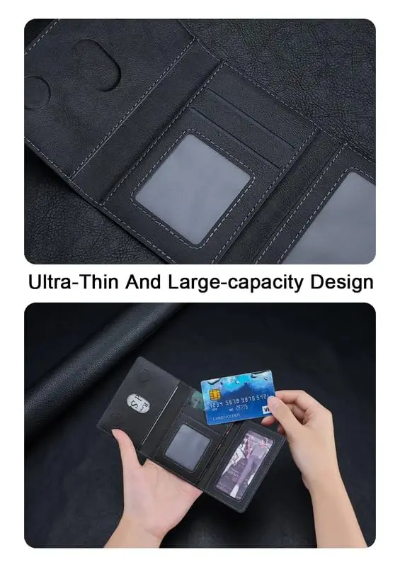 Tri-Fold MagSafe Wallet with Stand, Magnetic Closure for iPhone 16/15/14/13/12 Series, Card Holder, MagSafe Accessories, Leather