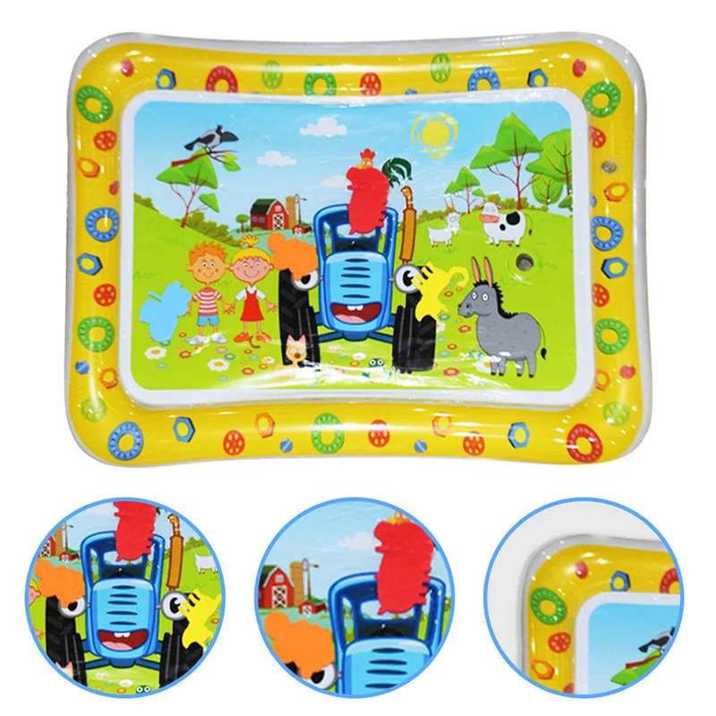 1pc Yellow Small Car Play Water Pad Tummy Time Baby Outdoor Activities Play Water Crawling Mat