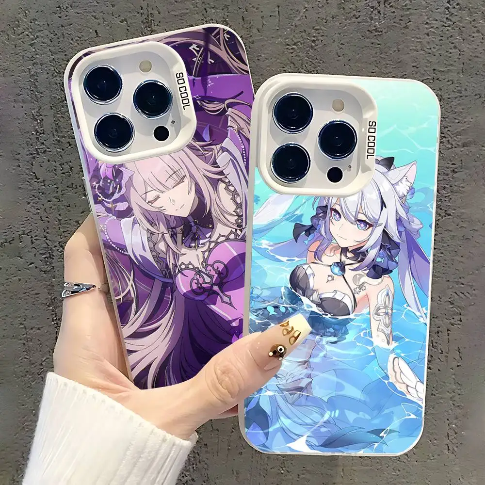 

Game H-Honkai I-Impact-3rd Phone Case For iPhone 17,16,15,14,13,12,11,Pro,XS,Max,Plus,Mini,SE White Candy Matte Shockproof Cover