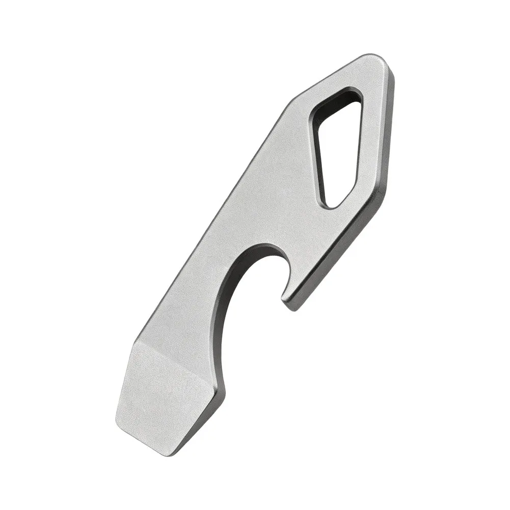Compact Titanium Pry Bar Keychain Tool 45mm 5.6g with Bottle Opener for EDC Minimalist Lifestyle and Practical Use