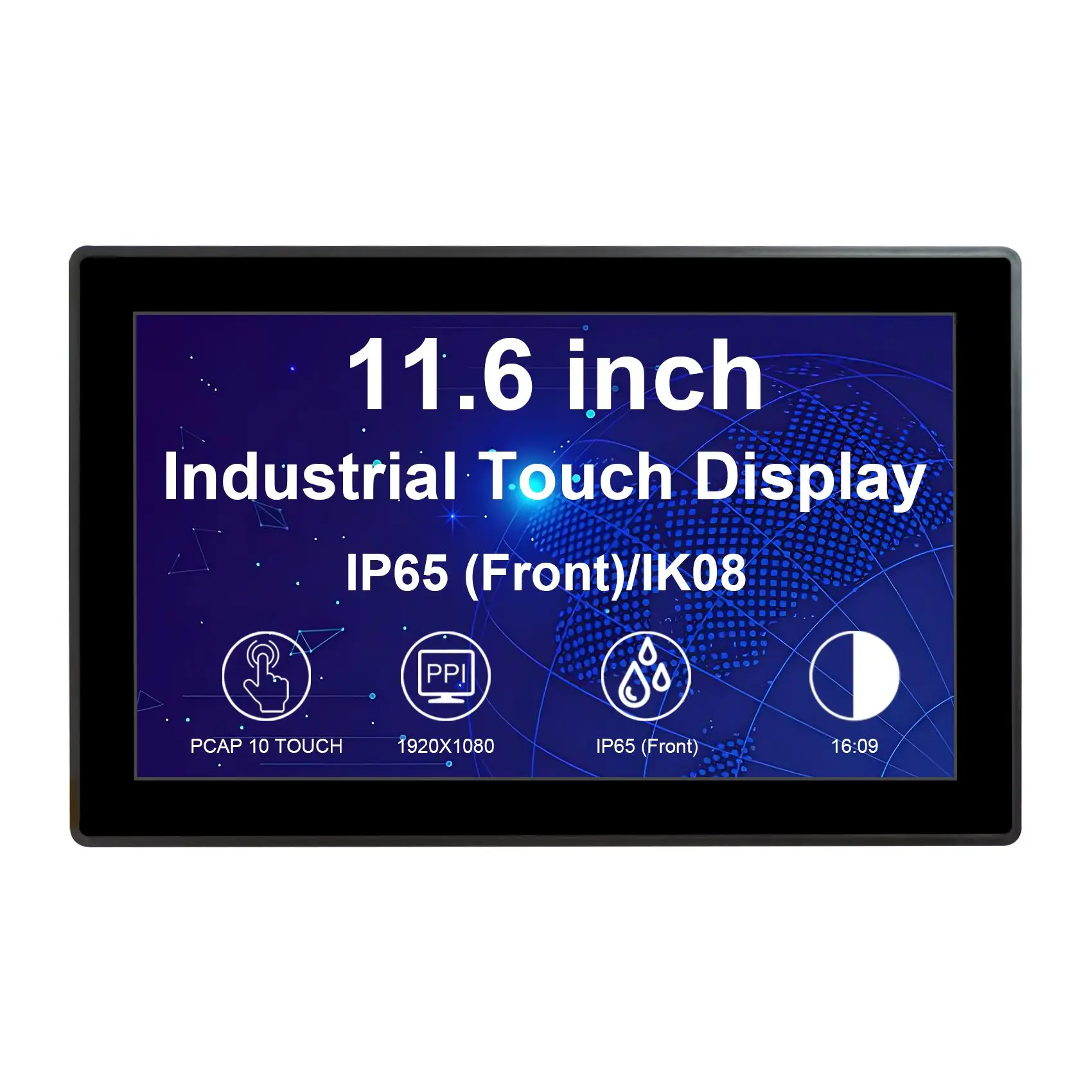 

1920x1080 11.6inch IP65 Capacitive Touch Display,IP65 Industrial Monitor