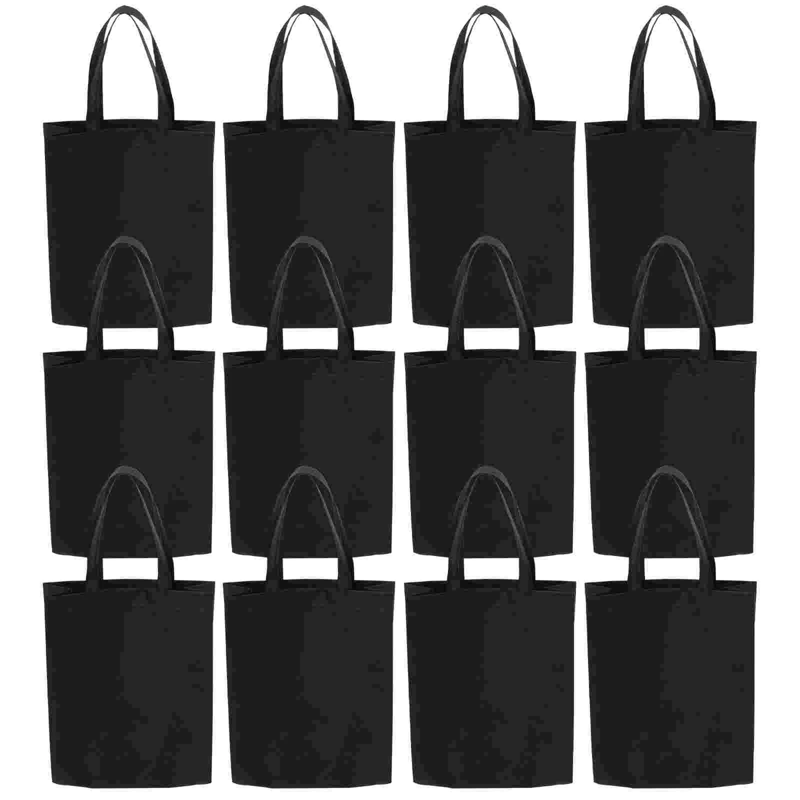 

30 Pcs Hand Bags Non Woven Tote Shopping Large Capacity Outdoor Carry High Portable Black Handbag Foldable