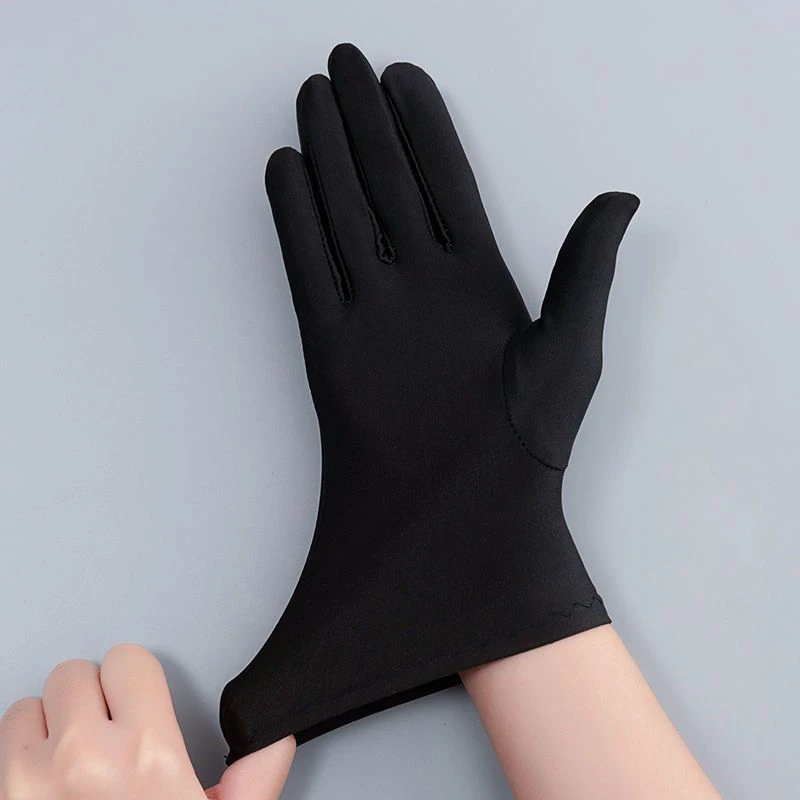 

Summer Thin Ice Silk Driving Gloves Unisex Black White Jewelry Elastic Work Ceremony Gloves Spring Autumn Lightweight Sun Pro...