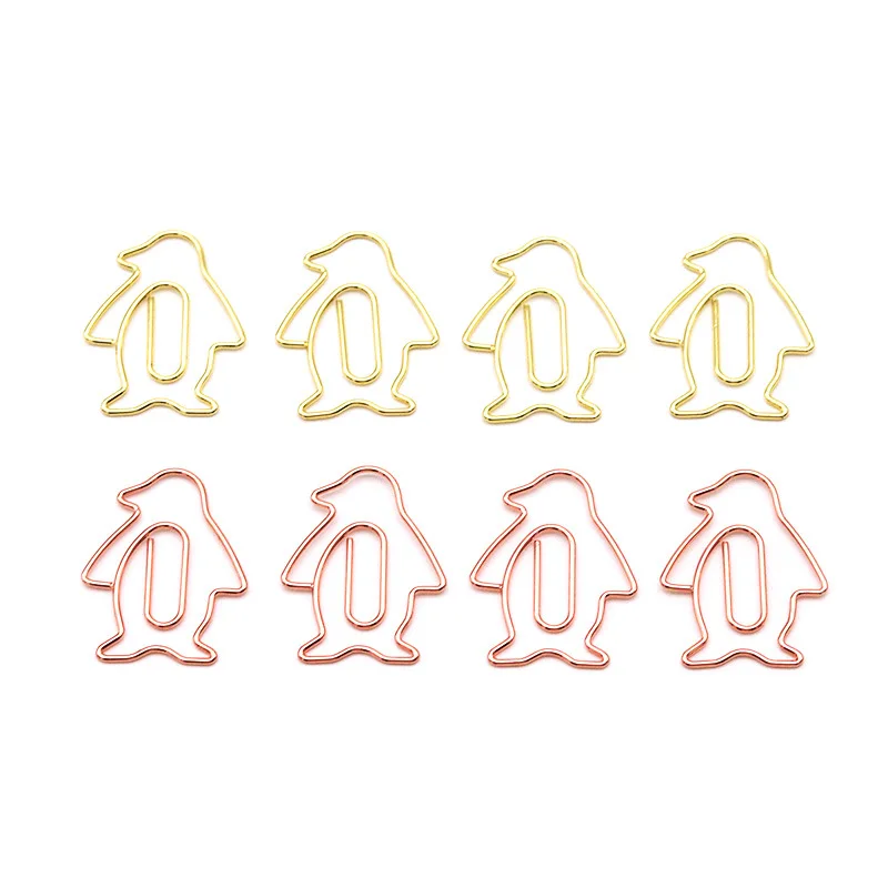20pcs 29x23mm Penguin Metal Paper Clips Photo Office Memo Paper Peg Stationery Bookmark Color Envelope Mail Message Book Folder
