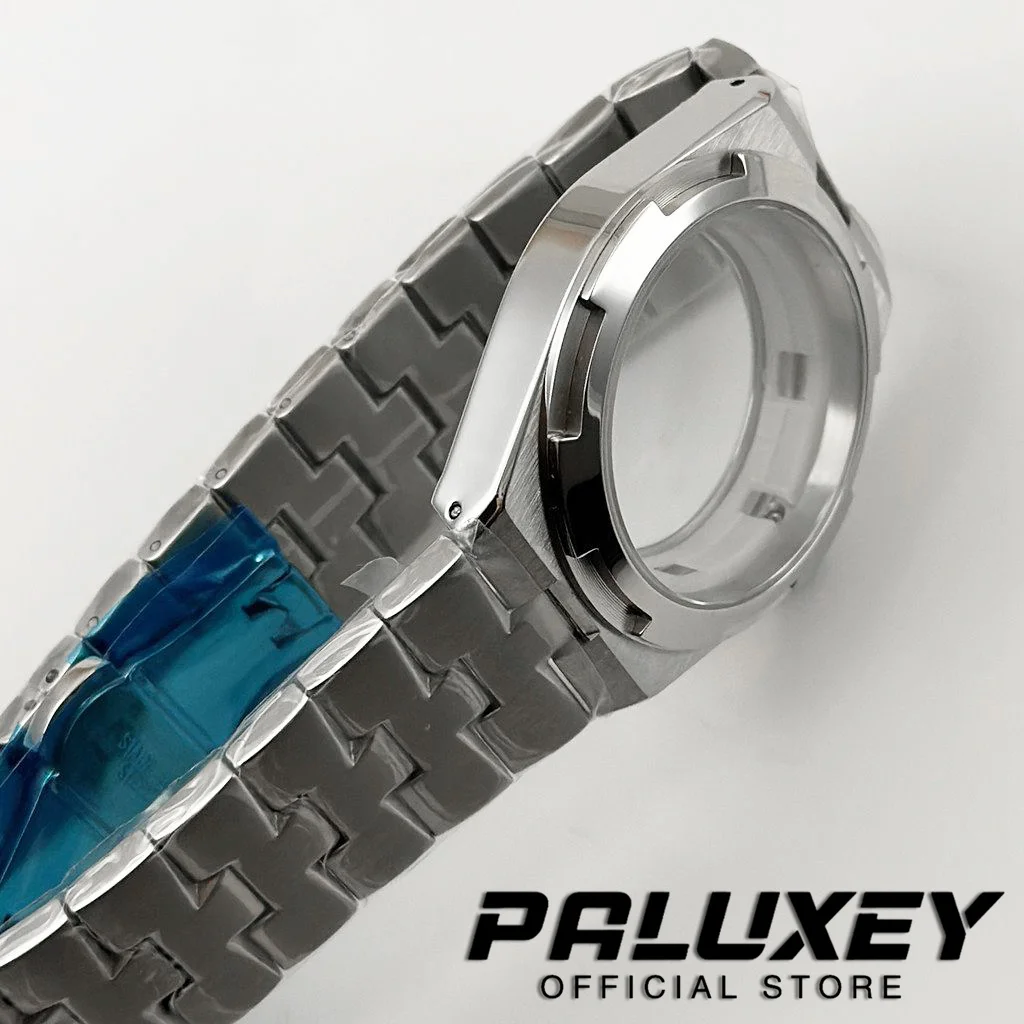 41mm fit Overseas Serieswatch case NH34 NH35 NH36 NH70 NH72 Movement Watch Part Mod Brush Finish Bracelet For 33mm Dial
