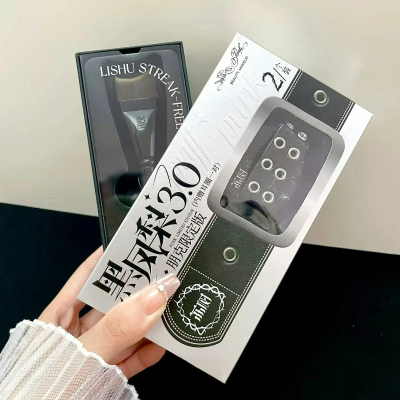 Lishu 2 SZT. Dwustronne Gąbeczki do Makijażu Punk Czarny Ananas Poduszka Powietrzna do Podkładu Gąbeczka do Makijażu na Mokro i Sucho Ultra Miękka Narzędzie do Makijażu