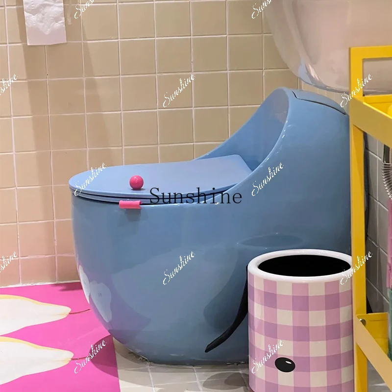 Color ordinary toilet siphon type large impulse large pipe small apartment household egg toiletH