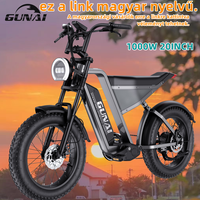 GUNAI-Y 1000W Electric Bicycle 20*4Inch Fat Tire Electric Bike 60KM/H 48V 18AH Battery 7Speed Mountain Adult Bike,100KM Mileage