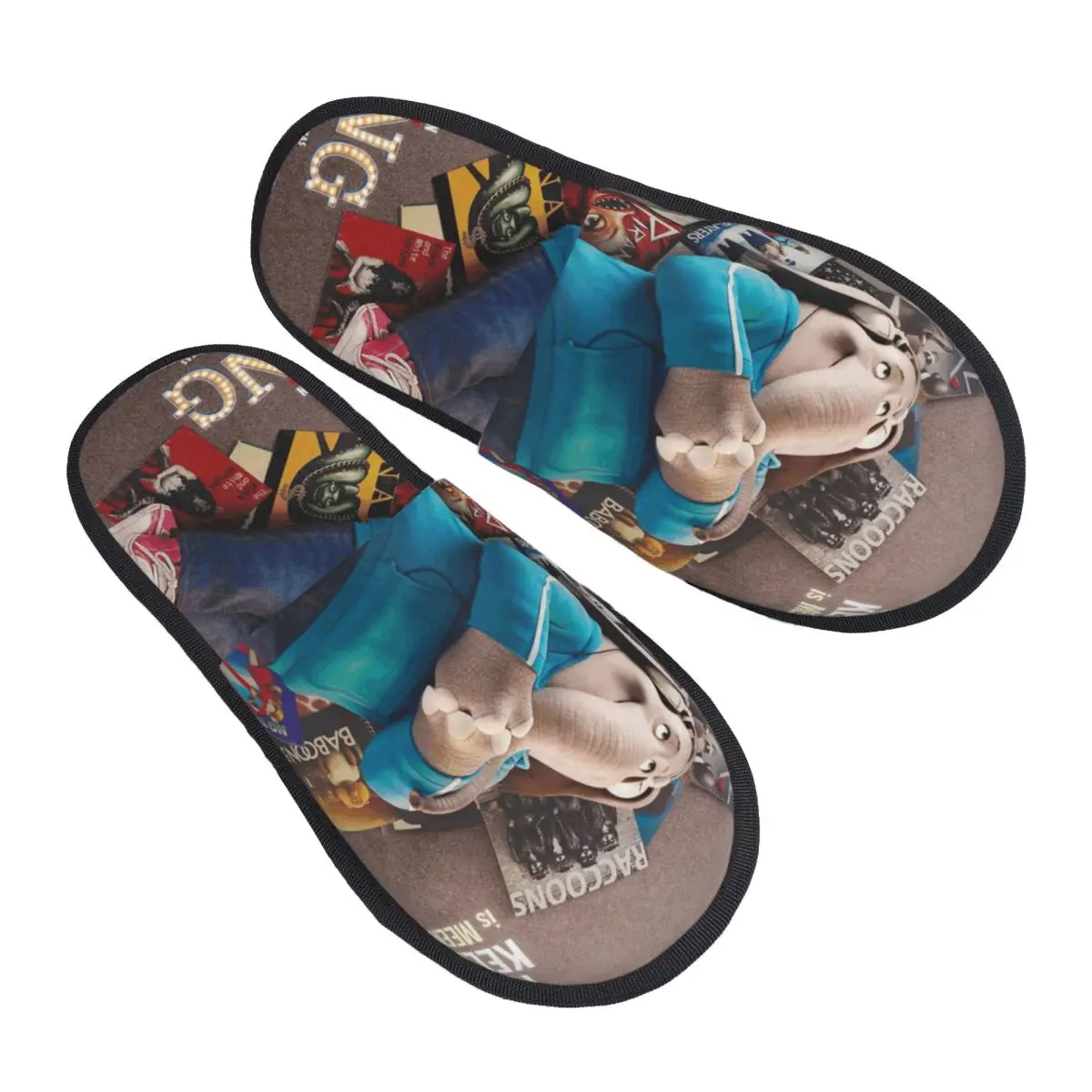 الفيل الغناء 2 فيلم الكرتون شبشب منزل المضادة للانزلاق الموسيقية الكوميديا دافئ المنزلية نِعال من الفراء الشرائح غرفة نوم